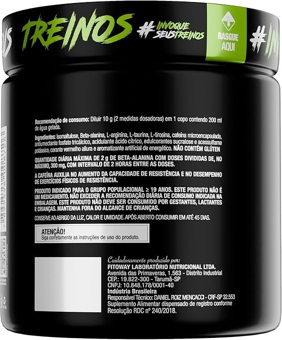 FTW Pré-Treino Diabo Verde em Pó com Cafeína, Aminoácidos Beta‑Alanina e Arginina para Treinos e Atividades Físicas - Pote 300 g (Energético) - Image 2